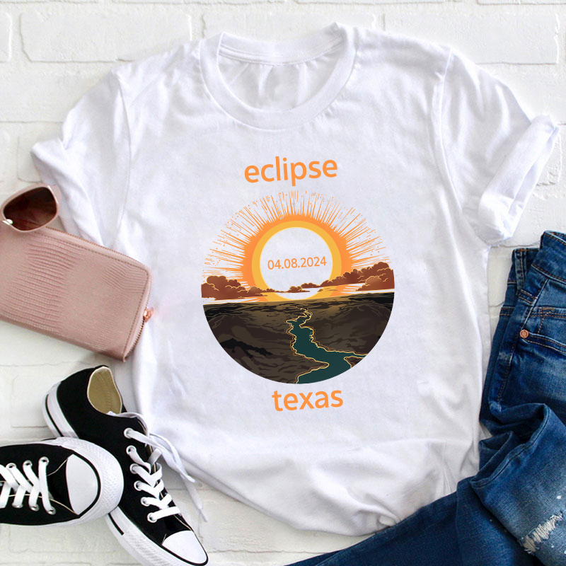 Texas Eclipse Teacher T-Shirt