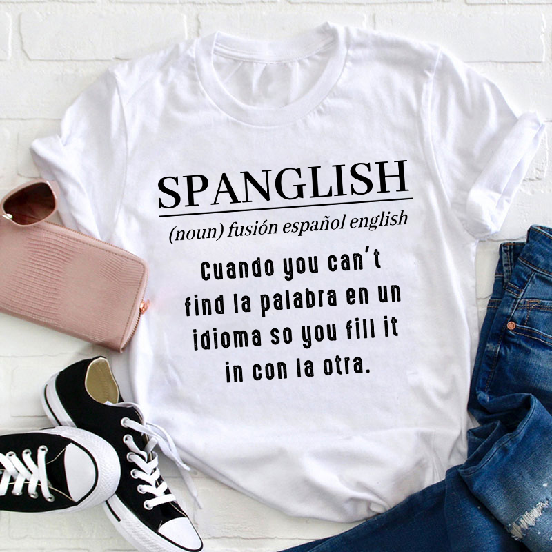 Spanglish Definition Teacher T-Shirt Sale-Teachersgram