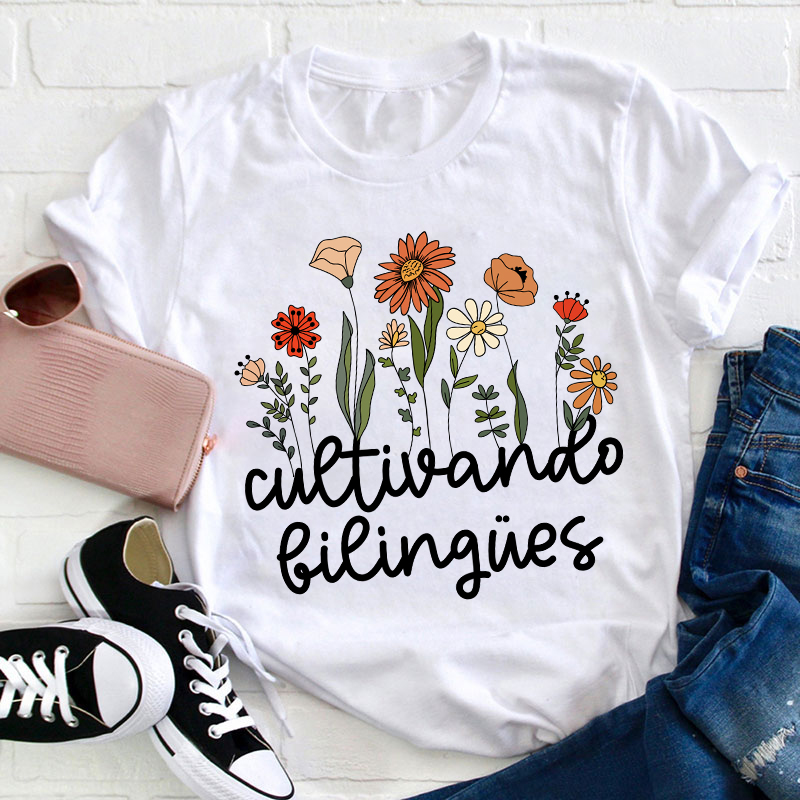 Cultivando Bilingues Spanish Teacher T-Shirt Sale-Teachersgram