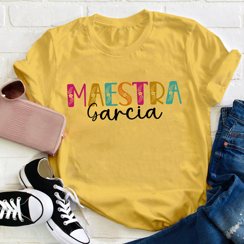 Personalized Maestra Teacher T-Shirt