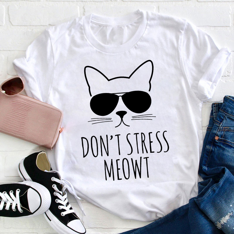 Don't Stress Meowt Teacher T-Shirt Sale-Teachersgram