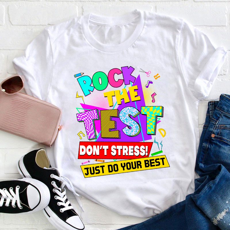 Retro Rock The Test Teacher T-Shirt