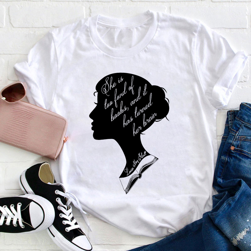 Too Fond Of Books Teacher T-Shirt