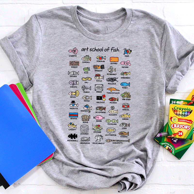 Art School Of Fish Teacher T-Shirt
