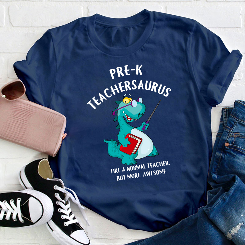 Personalized Grade Awesome Teachersaurus Teacher T-Shirt