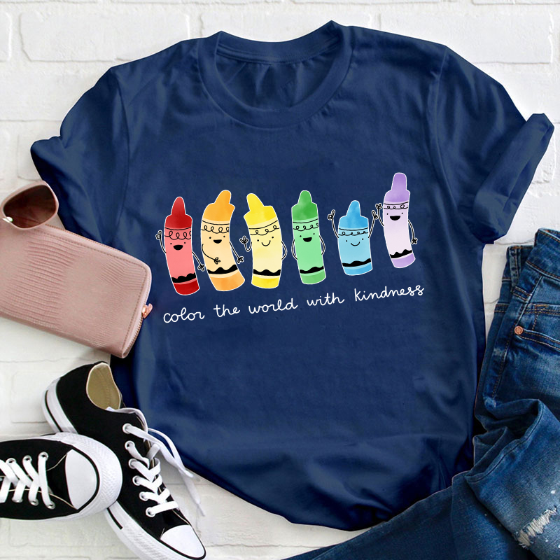 Color The World With Kindness Teacher T-Shirt