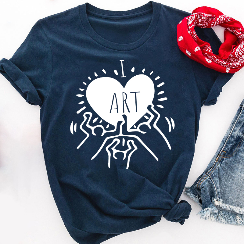 Art Heart I Love Art Teacher T-Shirt