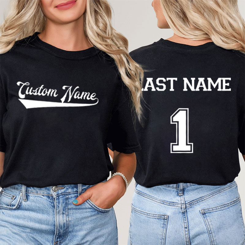 Personalized Team Name Baseball Teacher Two Sided T-Shirt