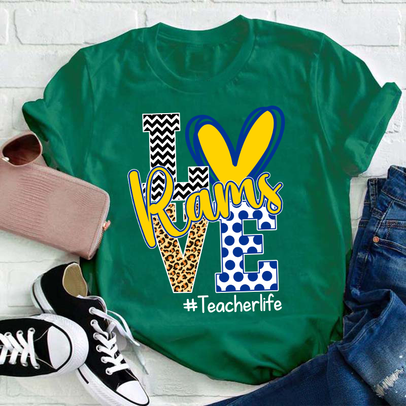 Personalized Love Mascot Teacher T-Shirt