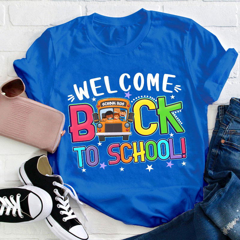 Welcome Back To School Kids School Bus Teacher T-Shirt