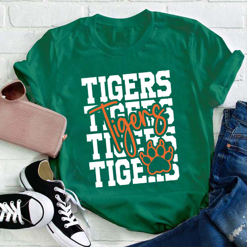 Personalized School Mascot Double Layer Design Cute Icon Teacher T-Shirt