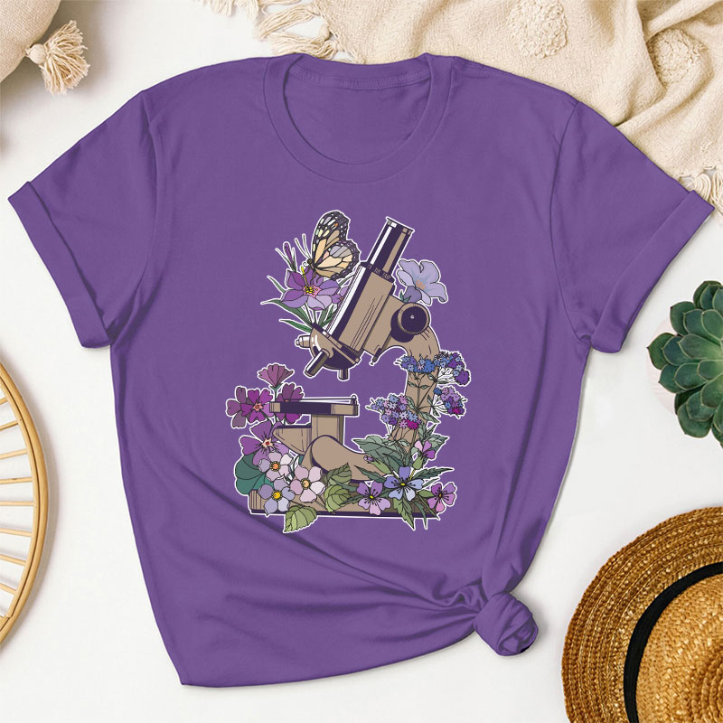 Science Flower Microbiology Teacher T-Shirt
