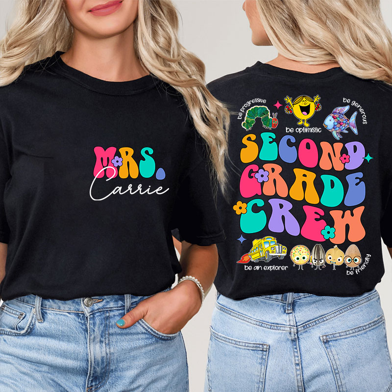 Personalized Learn These Qualities From Your Children's Book Friends Teacher Two Sided T-Shirt