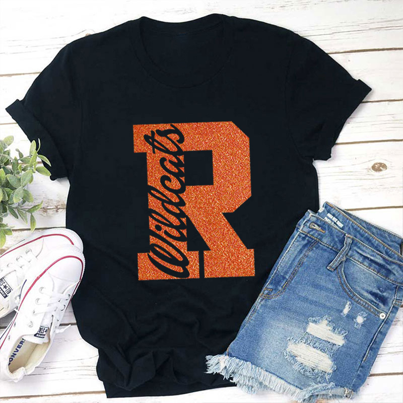 Personalized Glitter Team Name Teacher T-Shirt