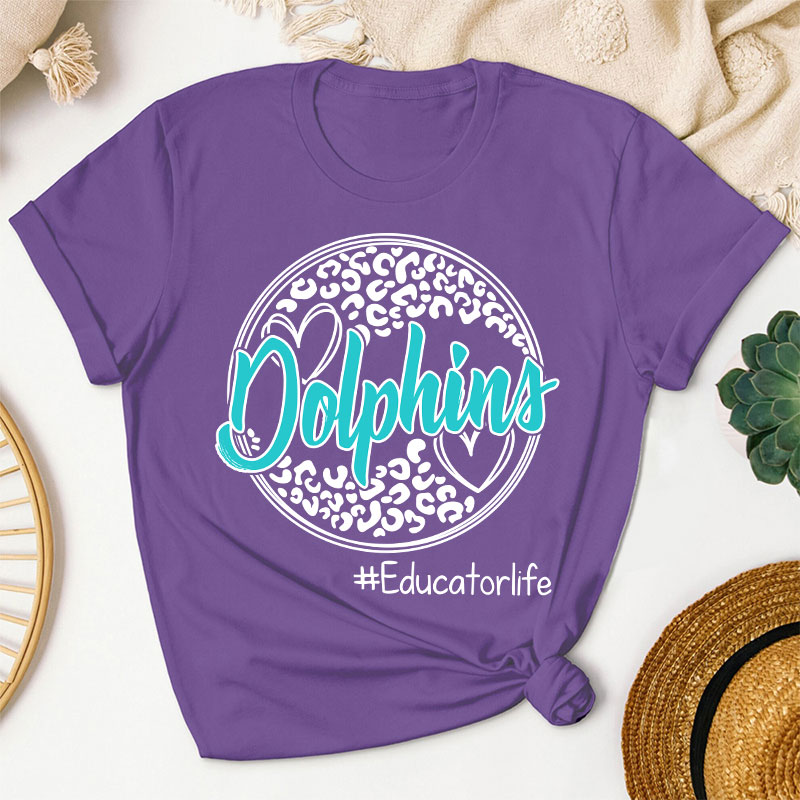 Personalized Leopard Custom School Spirit Teacher T-Shirt