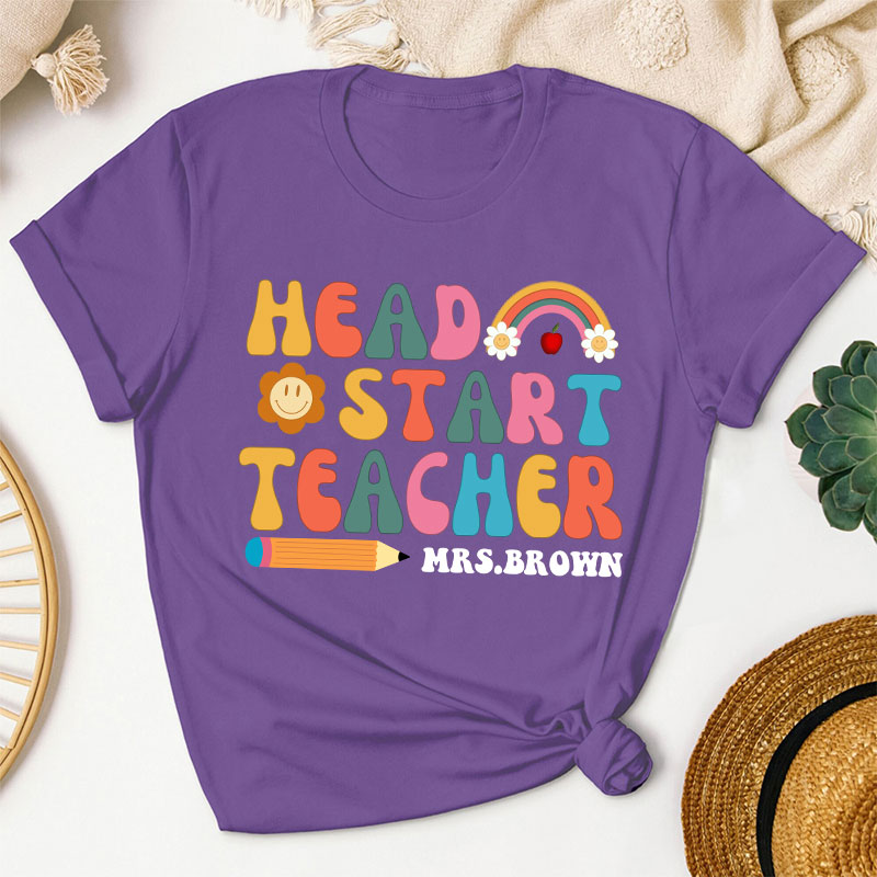 Personalized First Grade Teacher Teacher Name Letter T-Shirt