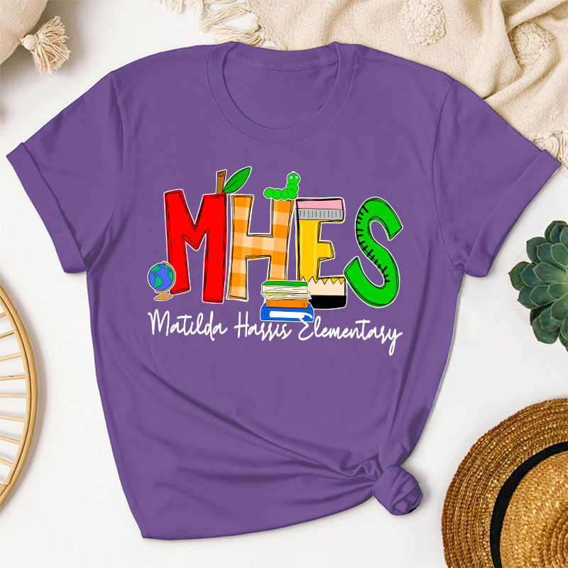 Personalized School Initials And Name Teacher T-Shirt