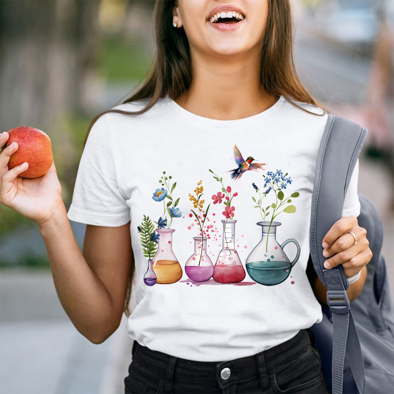 Floral Laboratory Teacher T-Shirt