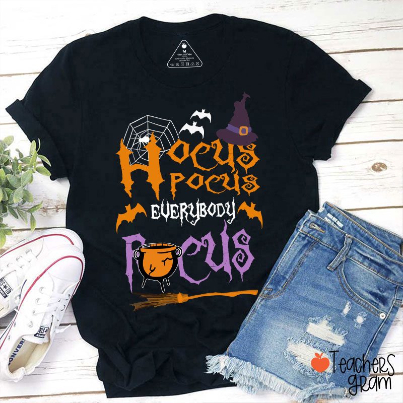 Hocus Pocus Everybody Focus Witch Hat T-Shirt Sale-Teachersgram