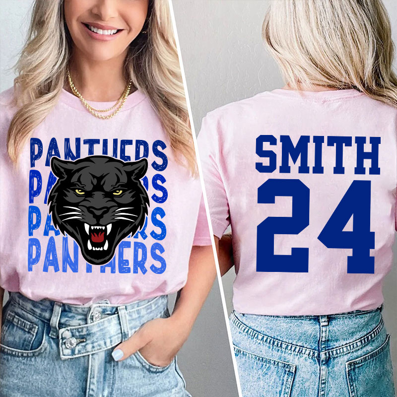 Personalized Sports Team Logo Teacher Two Sided T-Shirt