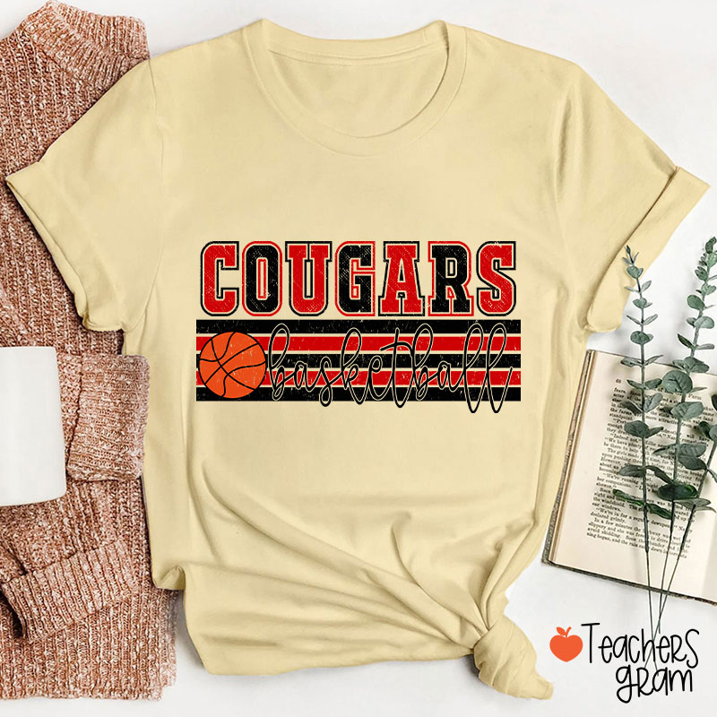 Personalized Mascot And Sport Contrasting Colors Teacher T-Shirt