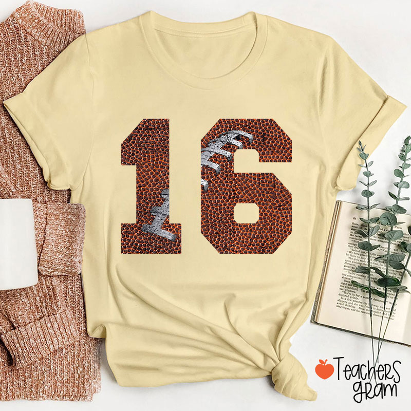 Personalized Number Game Day Teacher T-Shirt