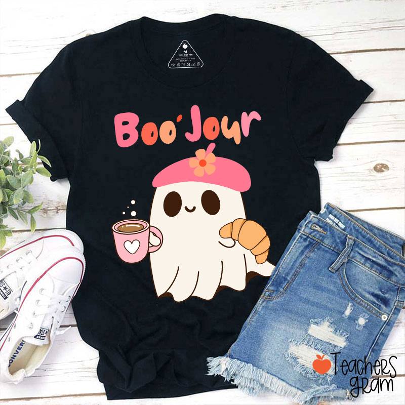 Boo Jour Cute Ghost French Teacher T-Shirt