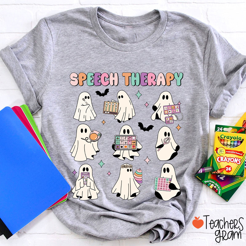 Speech Therapy Cute Ghosts Teacher T-Shirt