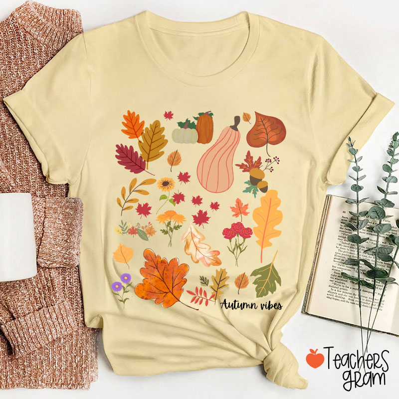 Autumn Vibes Teacher T-Shirt