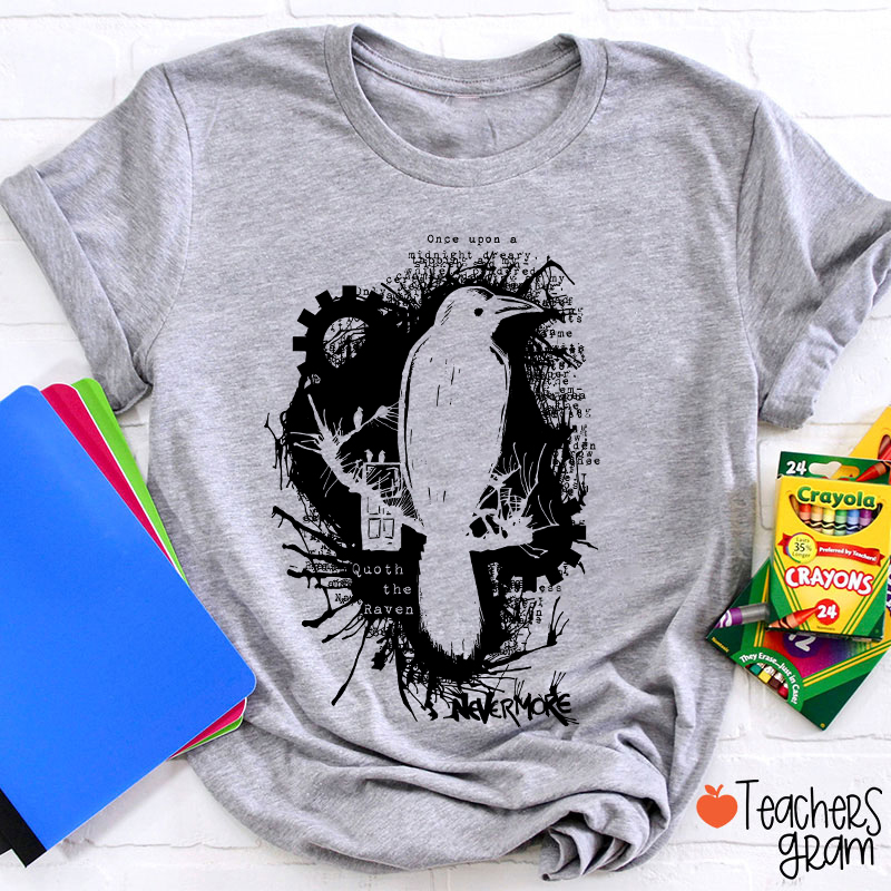 Nevermore Raven Halloween Teacher T-Shirt