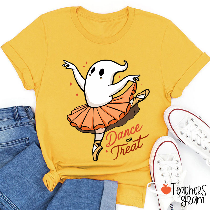 Dance Or Treat Ghost Halloween Teacher T-Shirt