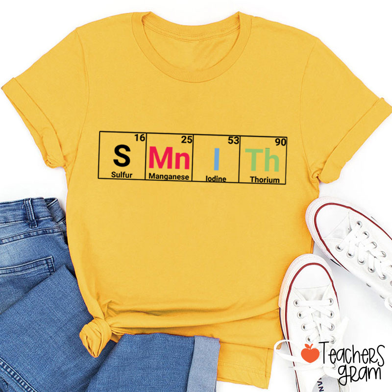 Personalized Element Symbols Teacher T-Shirt