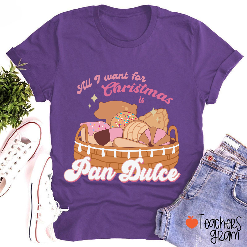 All I Want For Christmas Is Pan Dulce Spanish Teacher T-Shirt
