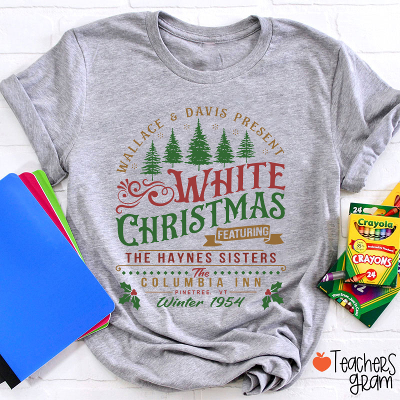 White Christmas Teacher T-Shirt