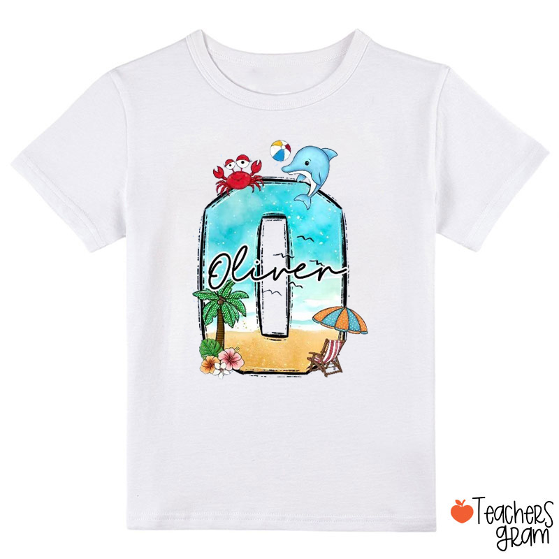 Personalized Initial And Name Summer Vacation Class T-Shirt