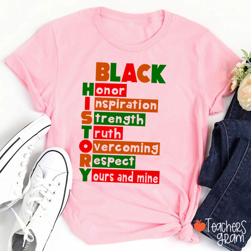 Black History Words Teacher T-Shirt