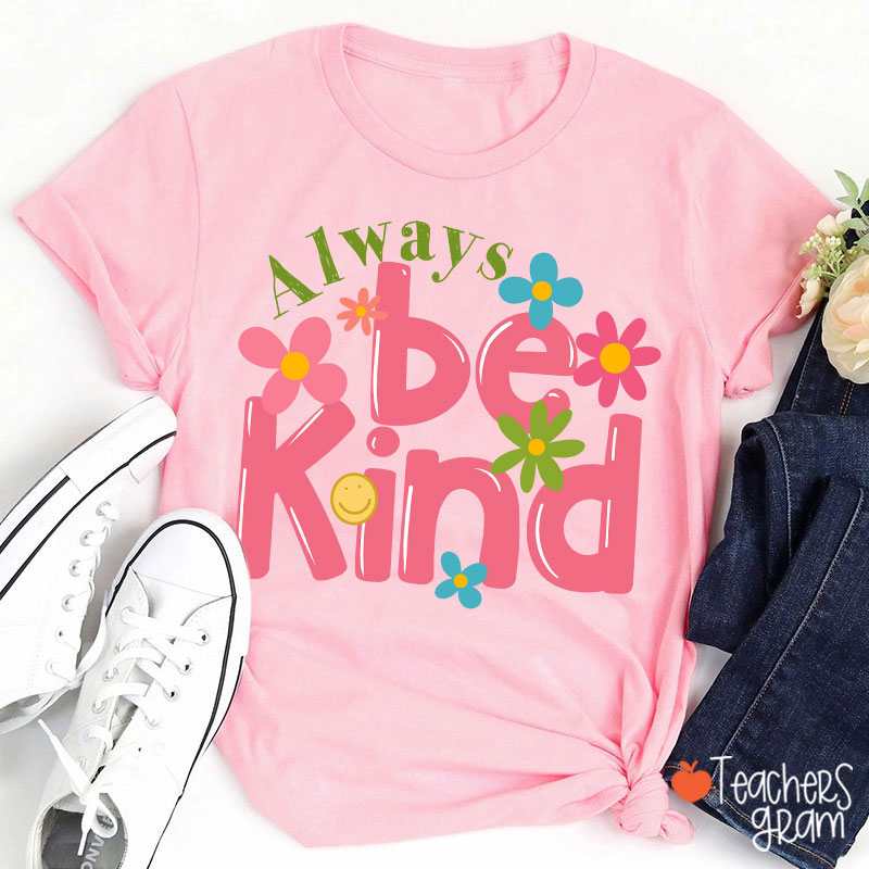 Be Kind Flower Teacher T-Shirt