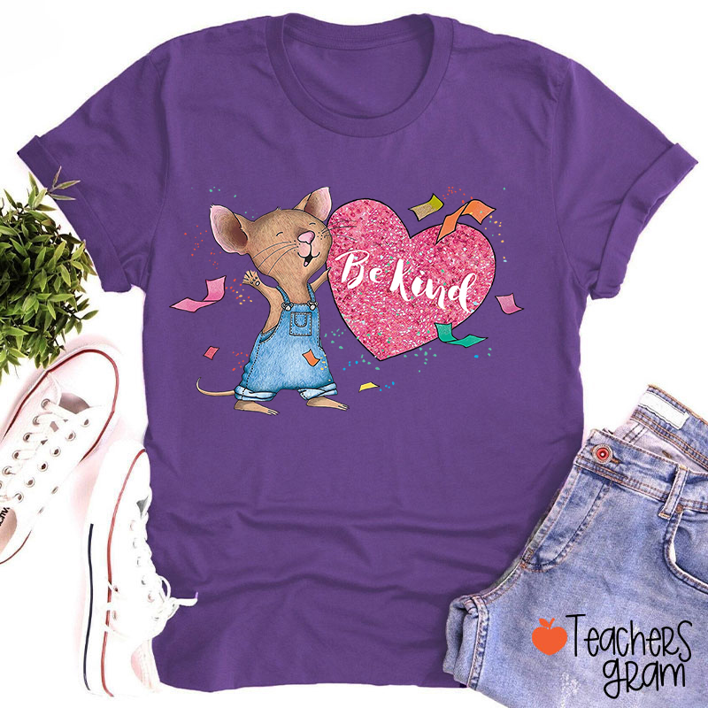 Be Kind Heart Children's Books Valentines Teacher T-Shirt