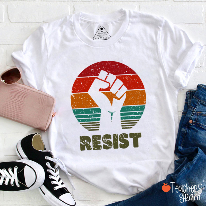 Resist Retro Teacher T-Shirt