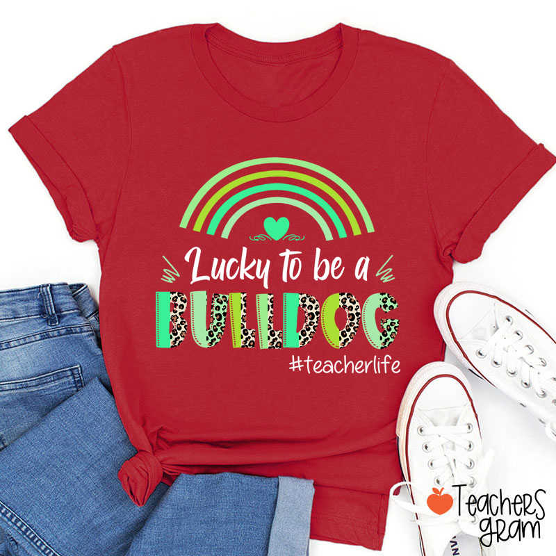 Personalized Mascot And Hashtag Lucky To Be Teacher T-Shirt