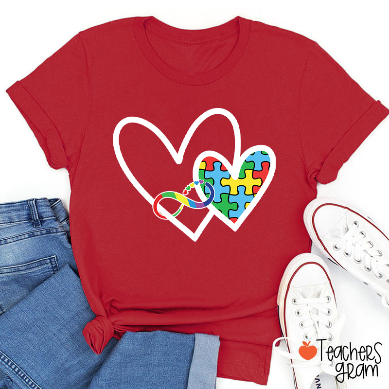 Autism Heart Teacher T-Shirt