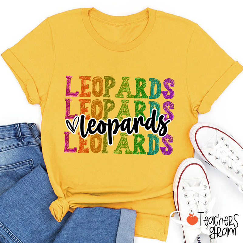 Personalized Mascot Graffiti Font School Spirit Teacher T-Shirt