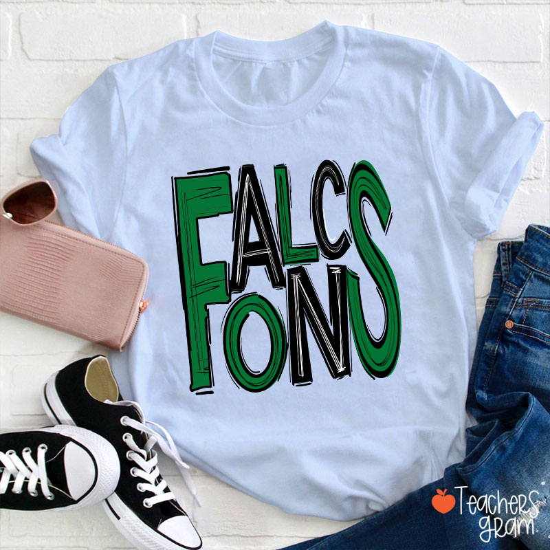 Personalized Mascot Doodle Letter Teacher T-Shirt