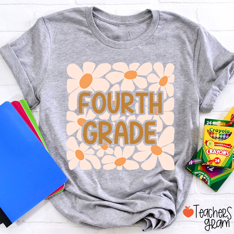 Personalized Yellow Daisy Grade Teacher T-Shirt