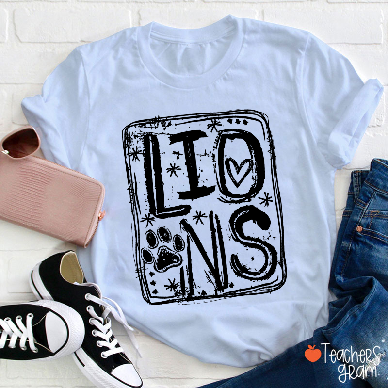 Personalized Mascot Graffiti Spirit Game Day Teacher T-Shirt
