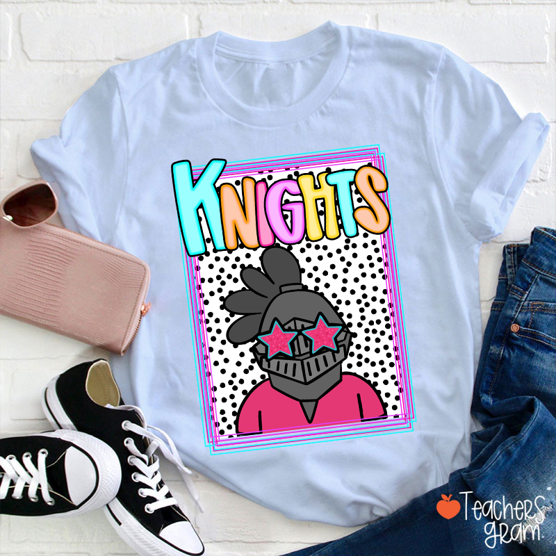 Personalized Mascot Polka Dot Preppy School Spirit Teacher T-Shirt