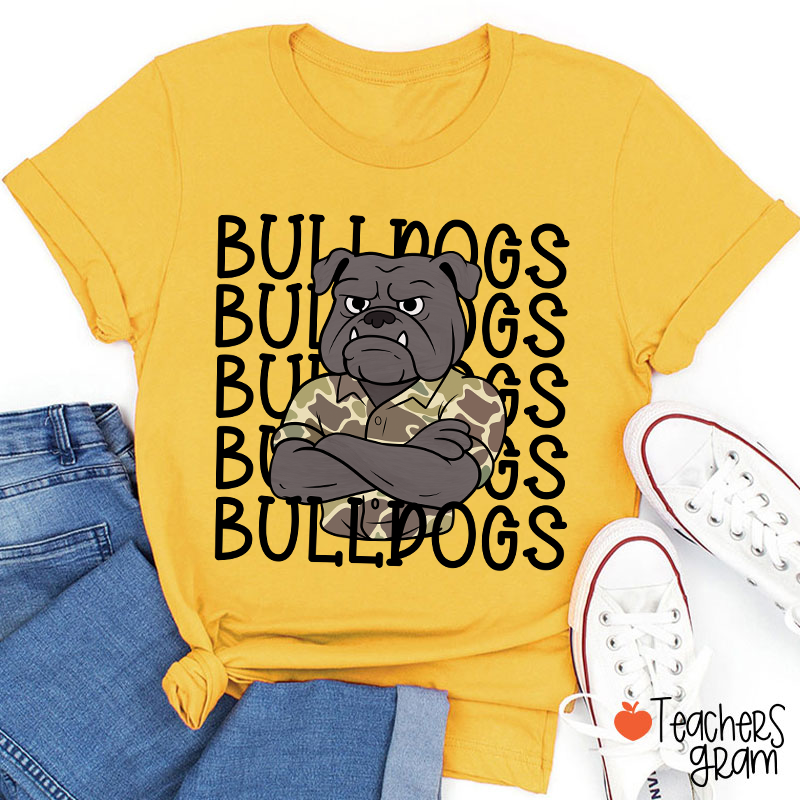 Personalized Mascot Camouflage School Spirit Teacher T-Shirt