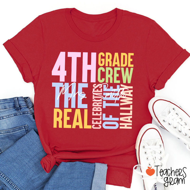 Personalized Grade Name Words Teacher T-Shirt