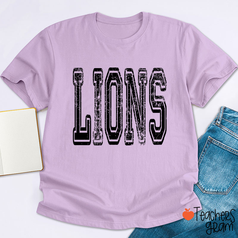 Personalized Mascot Washed And Distressed School Spirit Teacher T-Shirt