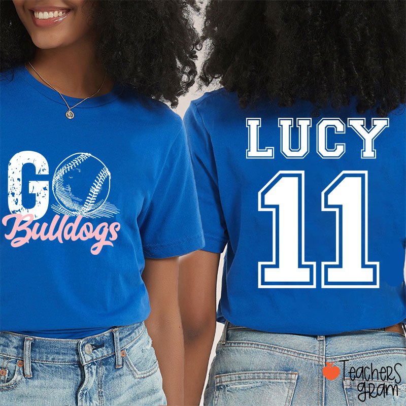 Personalized Mascot And Sport Go Game Day Teacher Two Sided T-Shirt